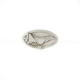 Crystal Paperweights - BLUE Diamond with Large Pewter Crest
