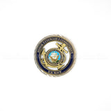 Crystal Paperweights - BLUE Diamond with Large Pewter Crest
