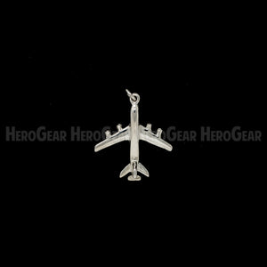KC-135 Stratotanker with Boom Charms, Lapel Pins, and Tie Tacks in Solid Sterling Silver