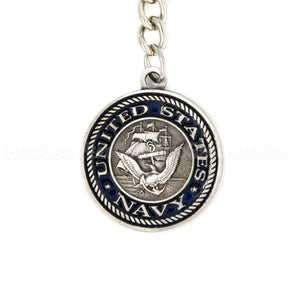 United States Navy Logo Pewter Key Chain or Bag Pull