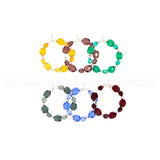 JEWEL TONES Czech Glass Beaded Hoops (Choose any 6 charms)