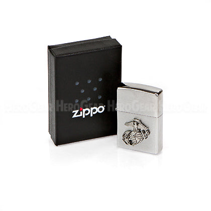 Zippo Brushed Chrome Lighter, Small Crest – Hero Gear LLC