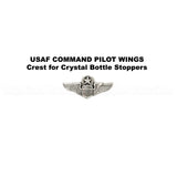 U S Air Force Command Pilot Wings Crystal Bottle Stoppers
