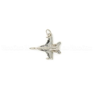 14K Real Solid Gold Airplane Plane Jet Fighter Aircraft Pendant Necklace  for Women