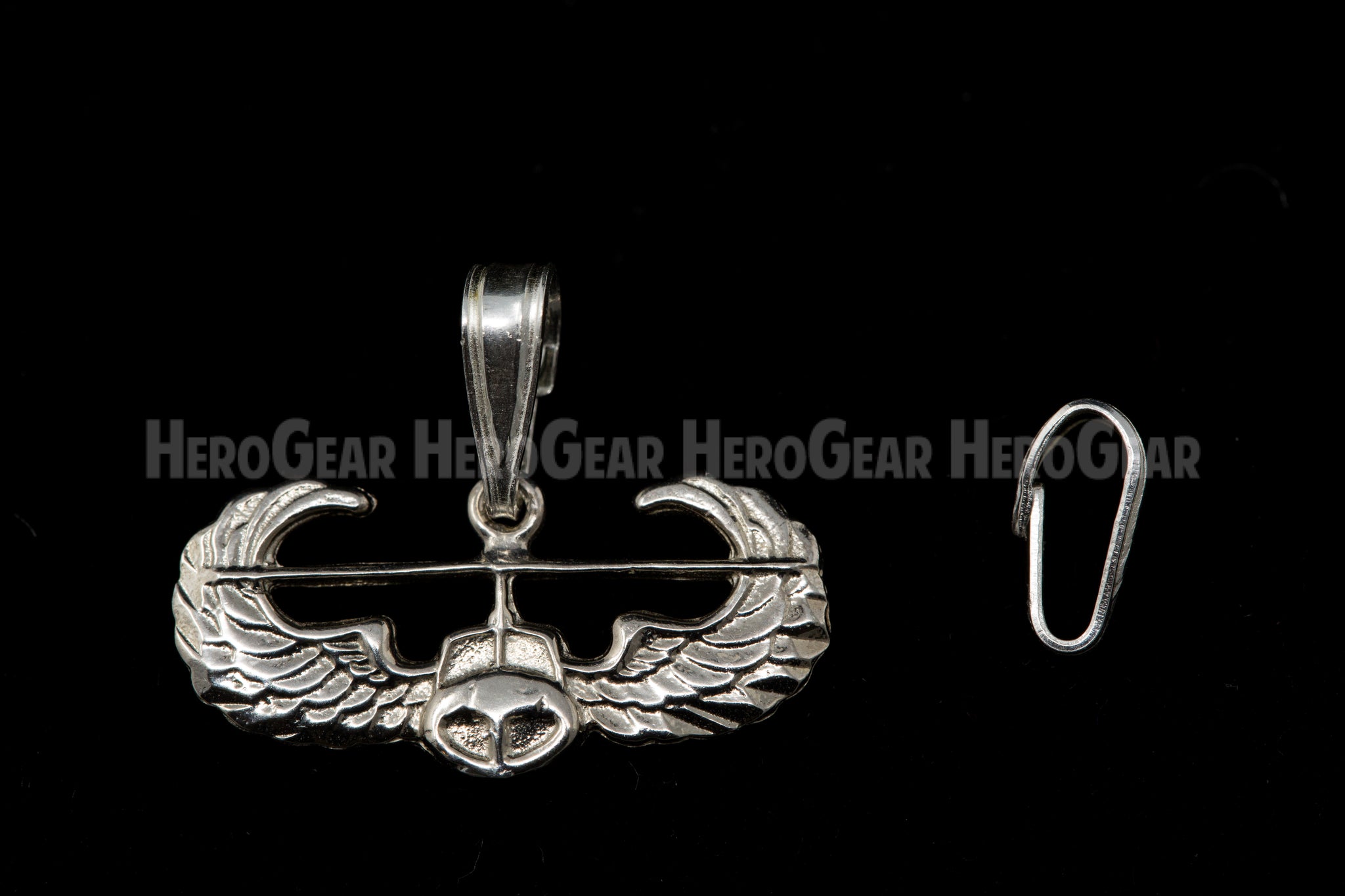 925 Sterling Silver Stealth Bomber Aircraft Charm Pendant – Handcrafted Military Jewelry - View #4