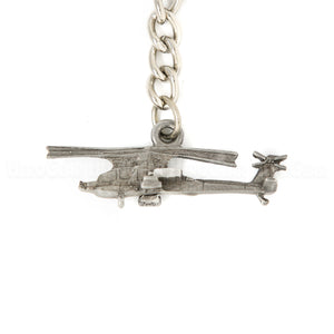 Apache Attack Helicopter 3D Pewter Key Chain or Bag Pull