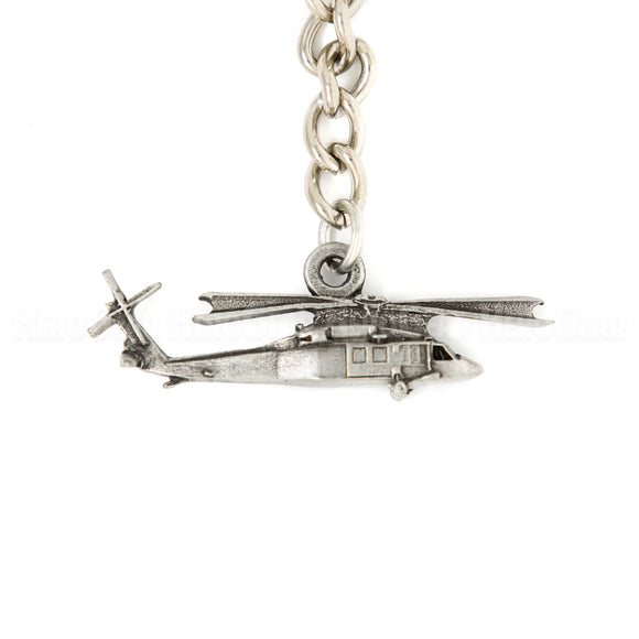 Black Hawk Helicopter 3D Pewter Key Chain or Bag Pull