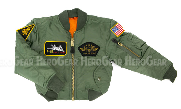 Children's MA-1 Flight Jacket WITH Patches
