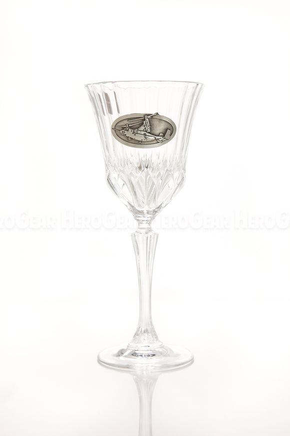 Maverick Wine Glass, Large Crest