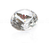 Crystal Paperweights - PINK Diamond with Large Pewter Crest