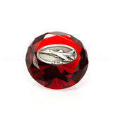 Crystal Paperweights - RED Diamond with Large Pewter Crest