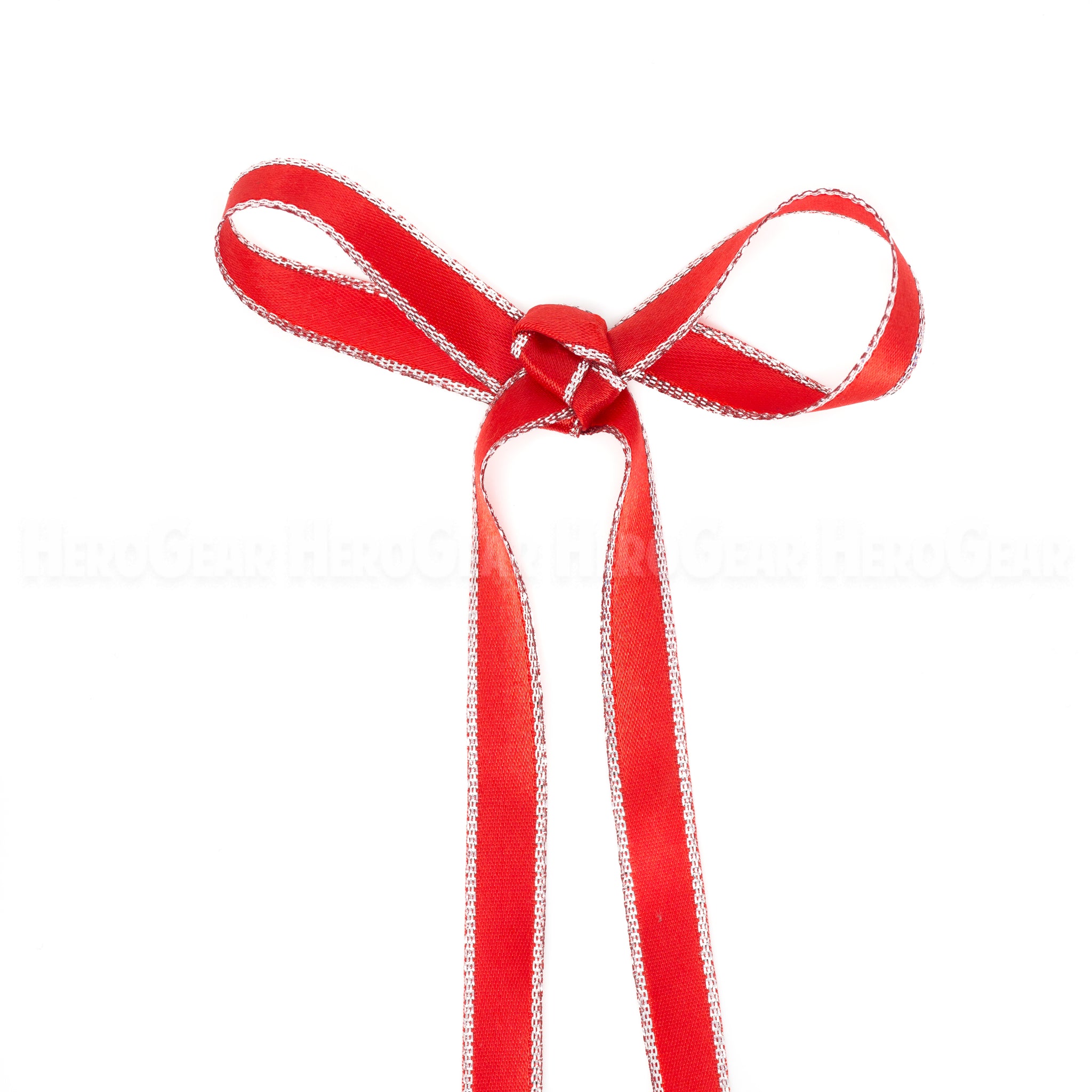 Beautiful red bow with diagonally ribbon with shadow on transparent  background. Transparency only in vector format Stock Vector