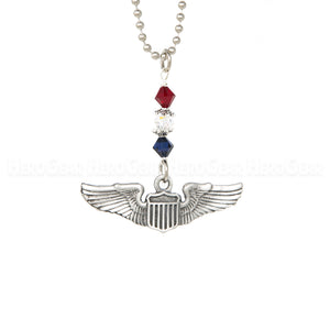 US Air Force Pilot Wings Rear View Mirror Hanger