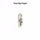 Peace Sign Fingers Wine Charm