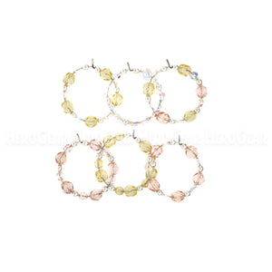 CHAMPAGNE ON ICE Czech Glass Beaded Hoops (Choose any 6 charms)