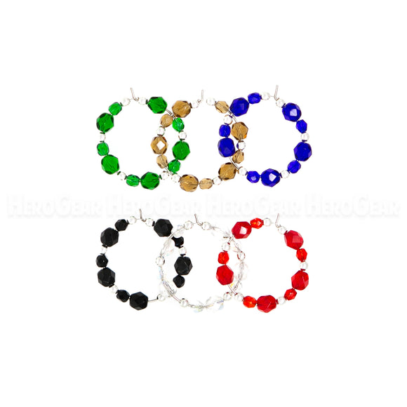 TRUE COLORS Czech Glass Beaded Hoops (Choose any 6 charms)